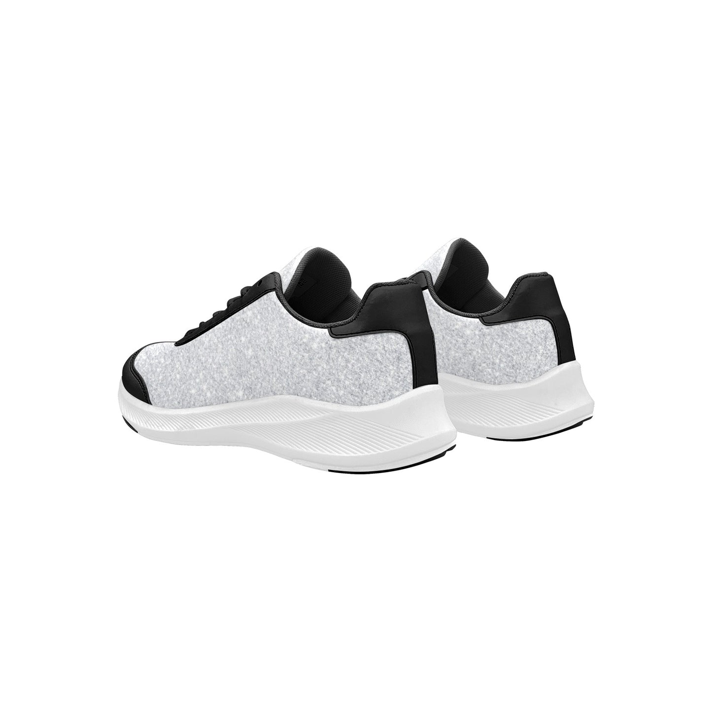 Silver Glitter Print Women's Mudguard Running Shoes Athletic Footwear