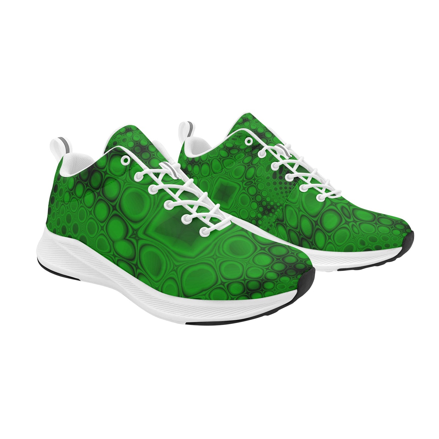 Green Black Snakeskin Print Women's Running Shoes Athletic Footwear