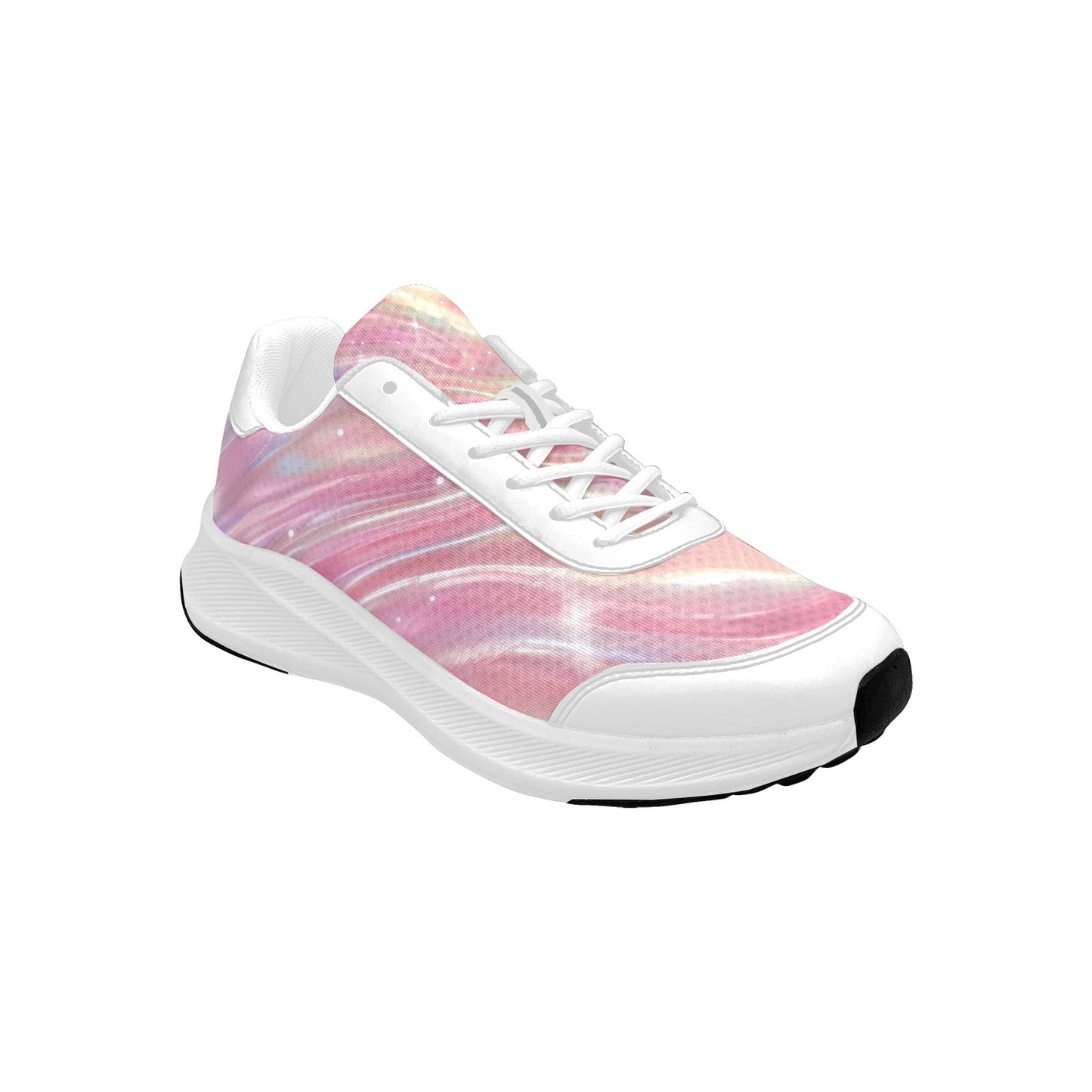 Women's Mudguard Running Shoes Holographic Rose Gold Waves Athletic