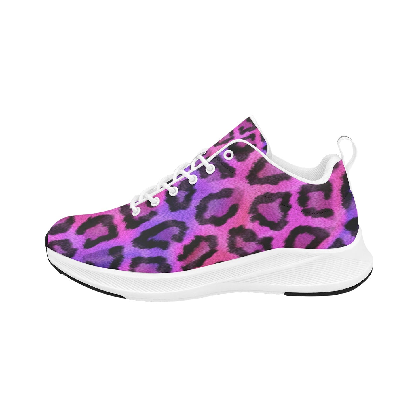 Pink Black Leopard Skin Print Women's Running Shoes Athletic Footwear