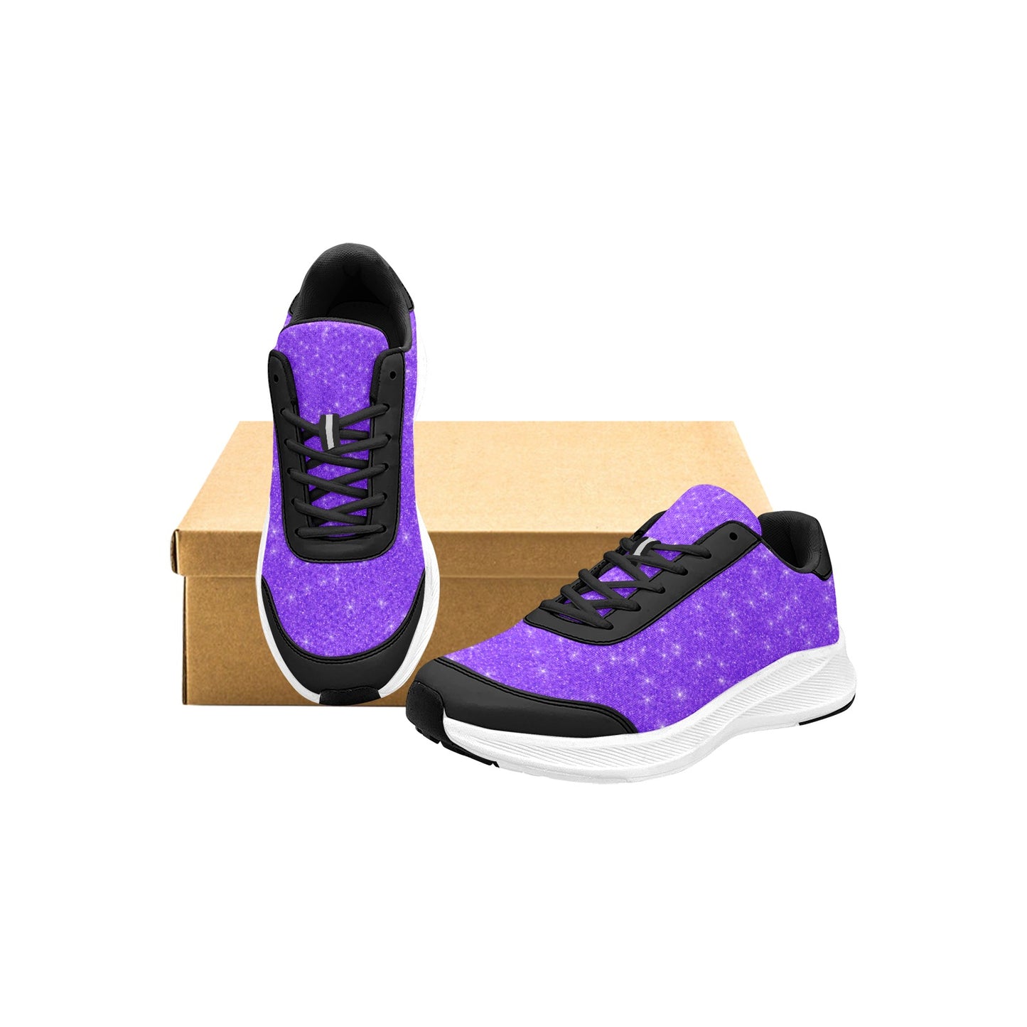 Purple White Sparkled Women's Mudguard Running Shoes Athletic Footwear