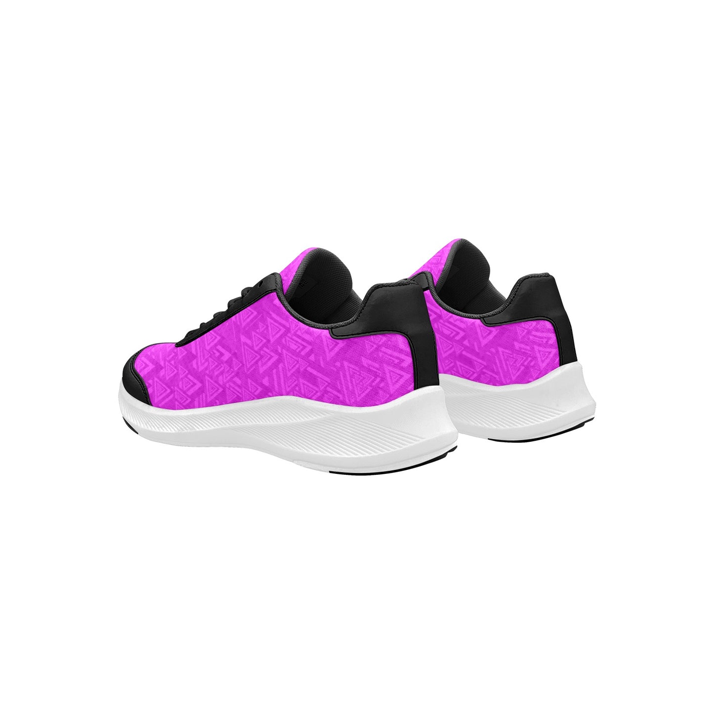 Women's Hot Pink Triangles Mudguard Running Shoes Athletic Sport