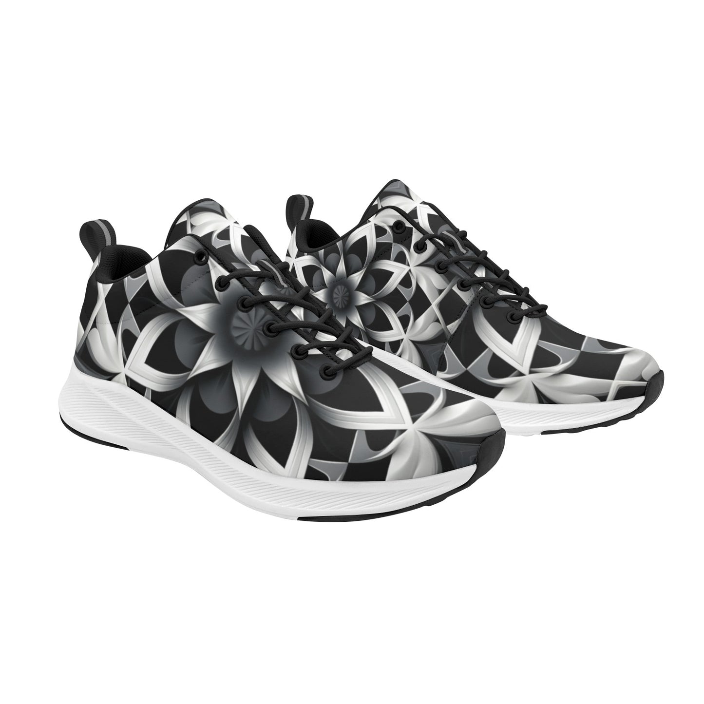 Fractal Snowball Flower Womens Running Shoes Athletic Footwear