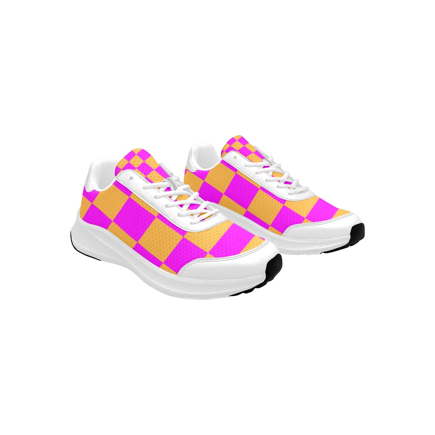 Women's Dark Yellow Pink Mudguard Running Shoes Athletic Footwear