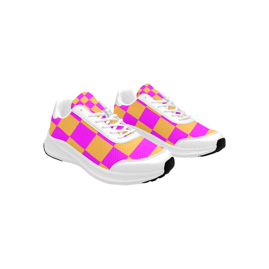 Women's Dark Yellow Pink Mudguard Running Shoes Athletic Footwear