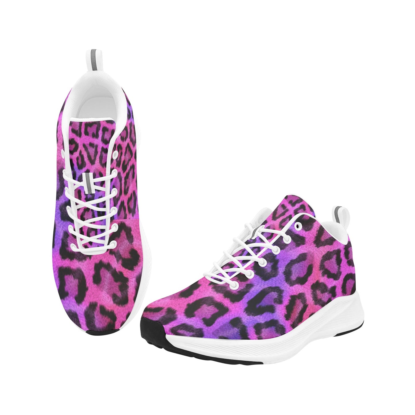 Pink Black Leopard Skin Print Women's Running Shoes Athletic Footwear