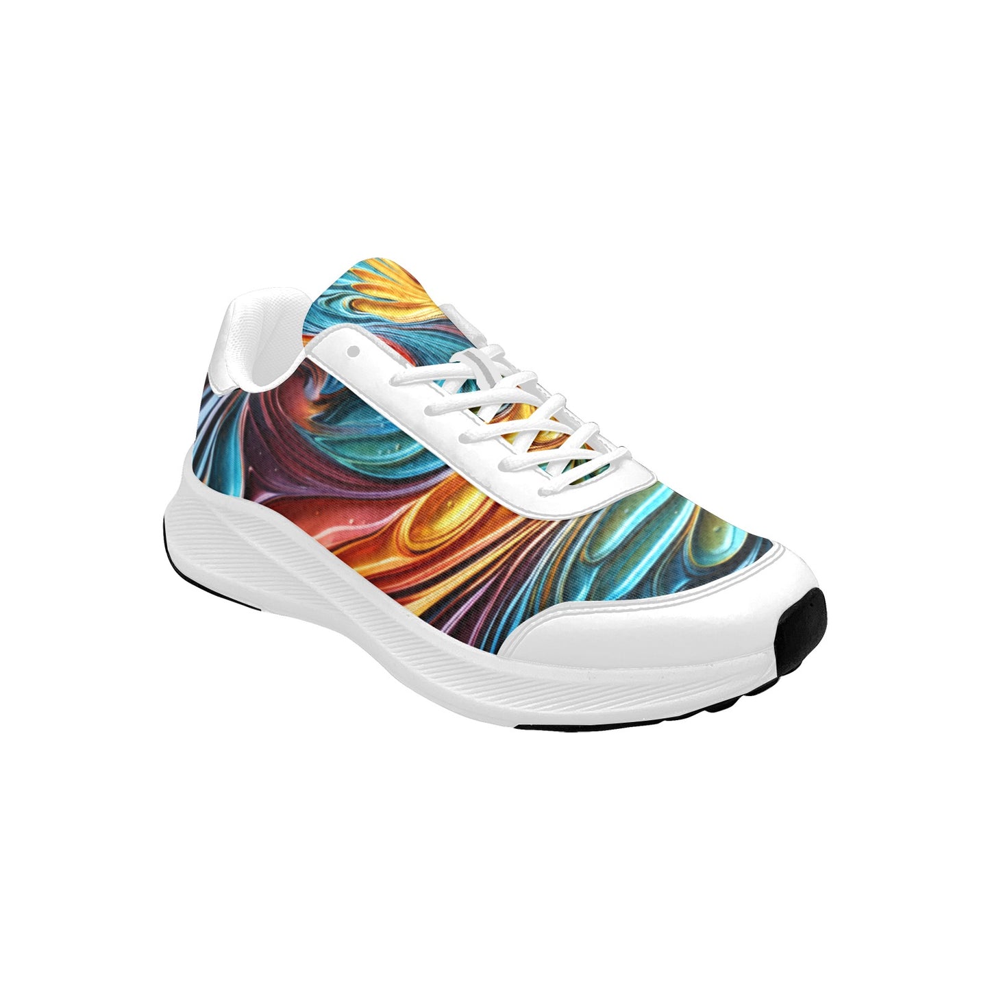 Colorful Metallic Paint Patterns Women's Mudguard Running Shoes