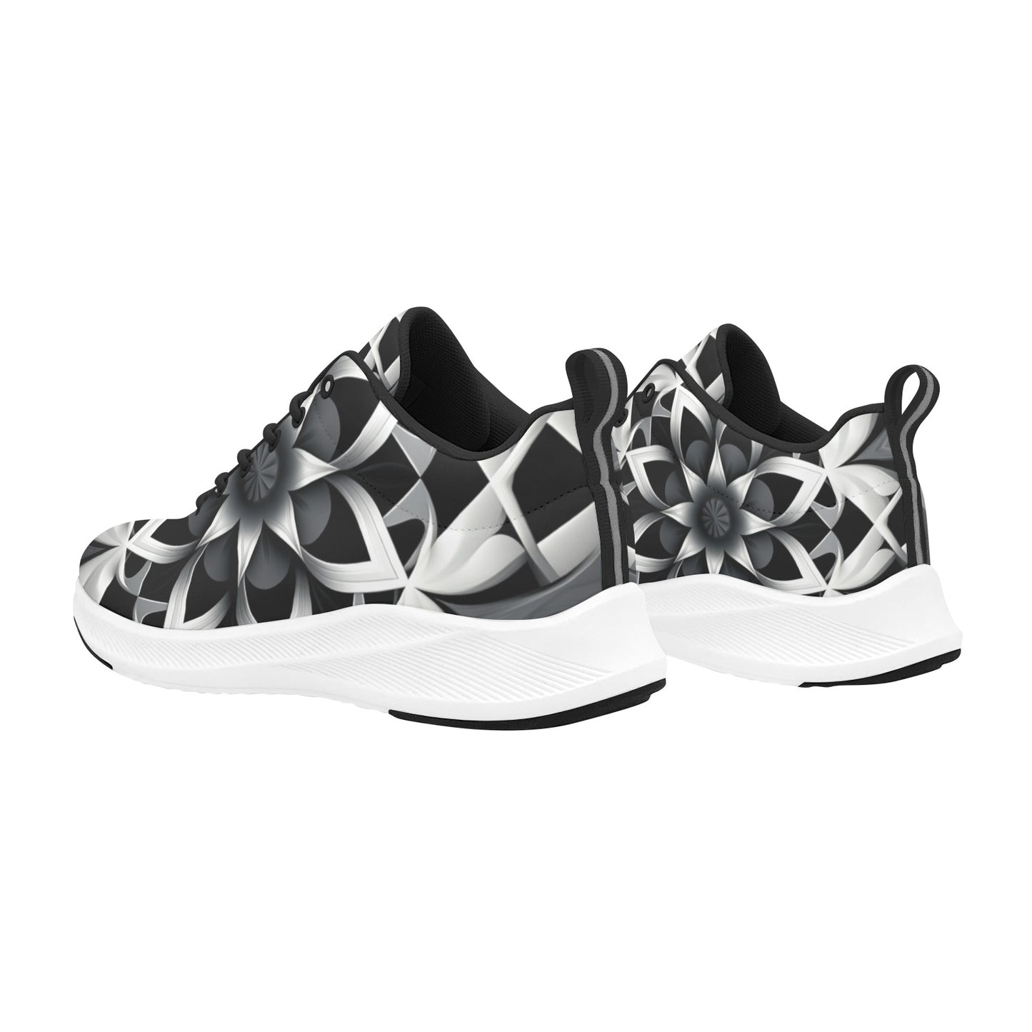 Fractal Snowball Flower Womens Running Shoes Athletic Footwear
