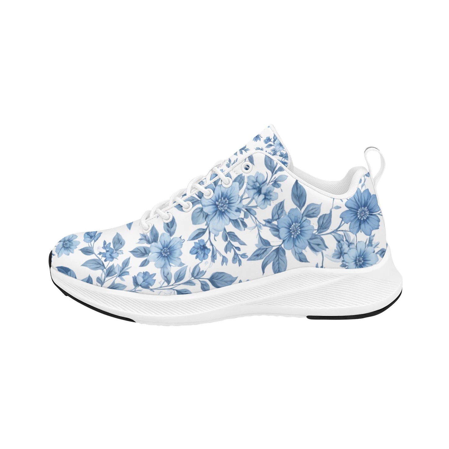 Women's Light Blue Floral Designed Running Shoes Athletic Footwear