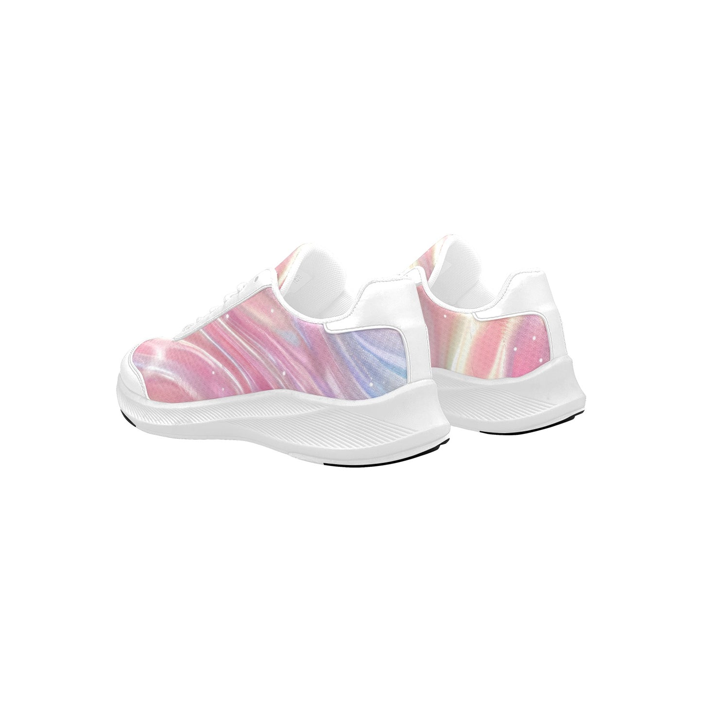 Women's Mudguard Running Shoes Holographic Rose Gold Waves Athletic