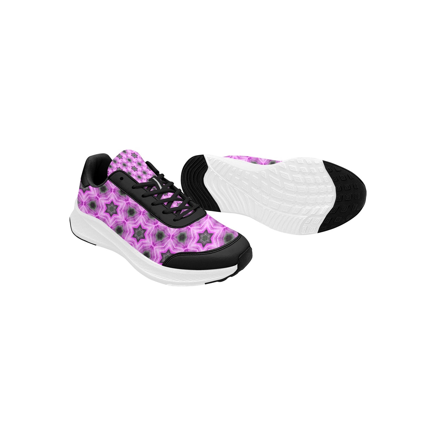 Black Pink Stars Women's Mudguard Running Shoes Athletic Footwear