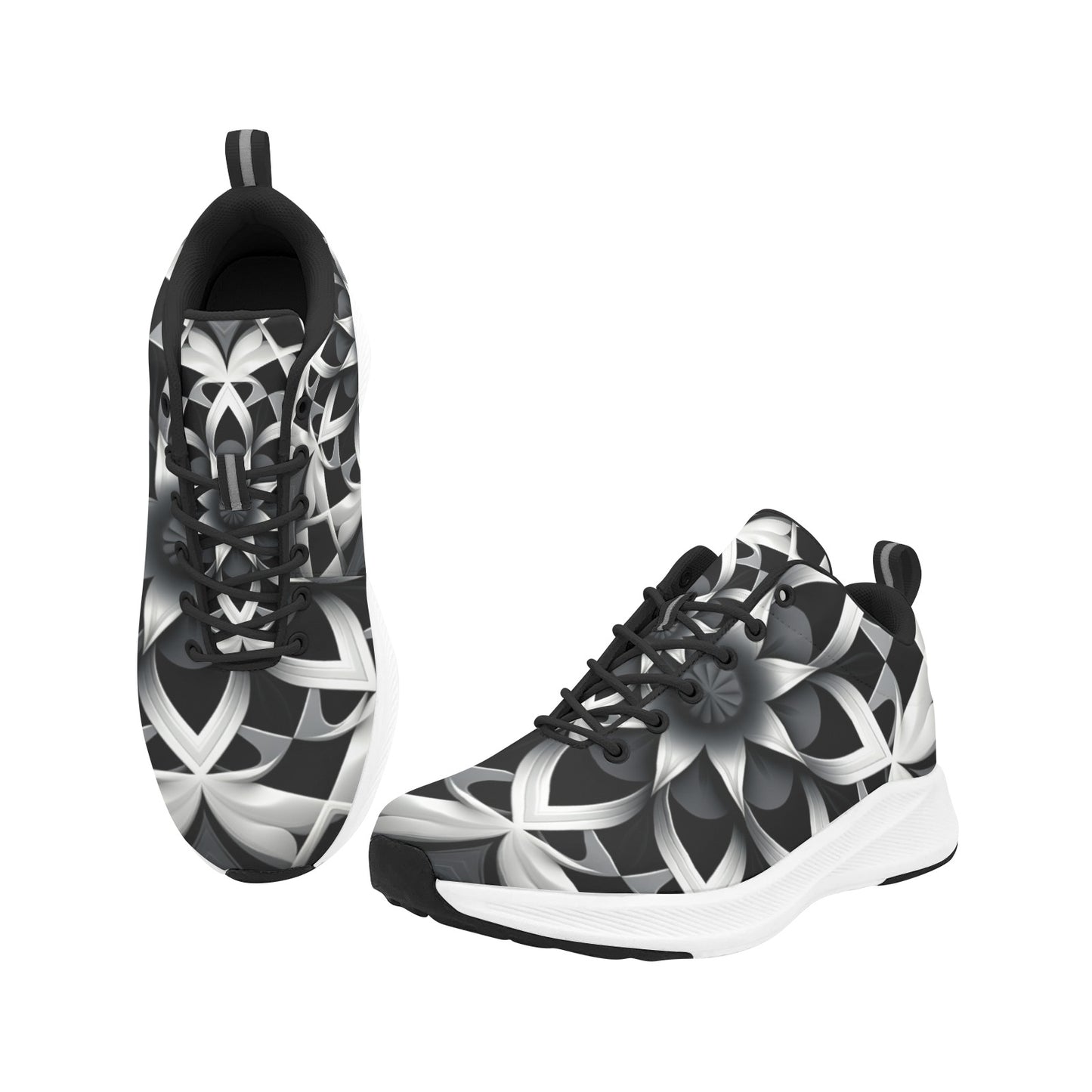 Fractal Snowball Flower Womens Running Shoes Athletic Footwear