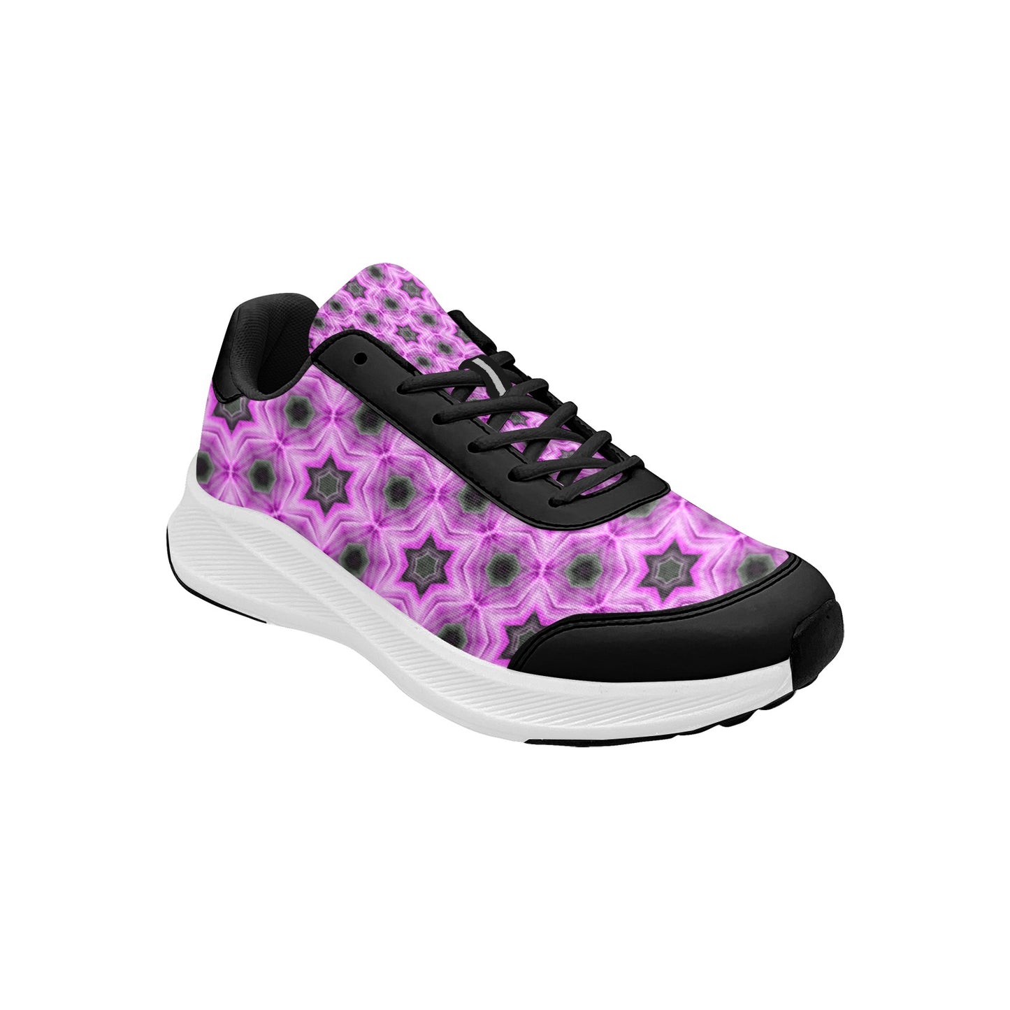 Black Pink Stars Women's Mudguard Running Shoes Athletic Footwear