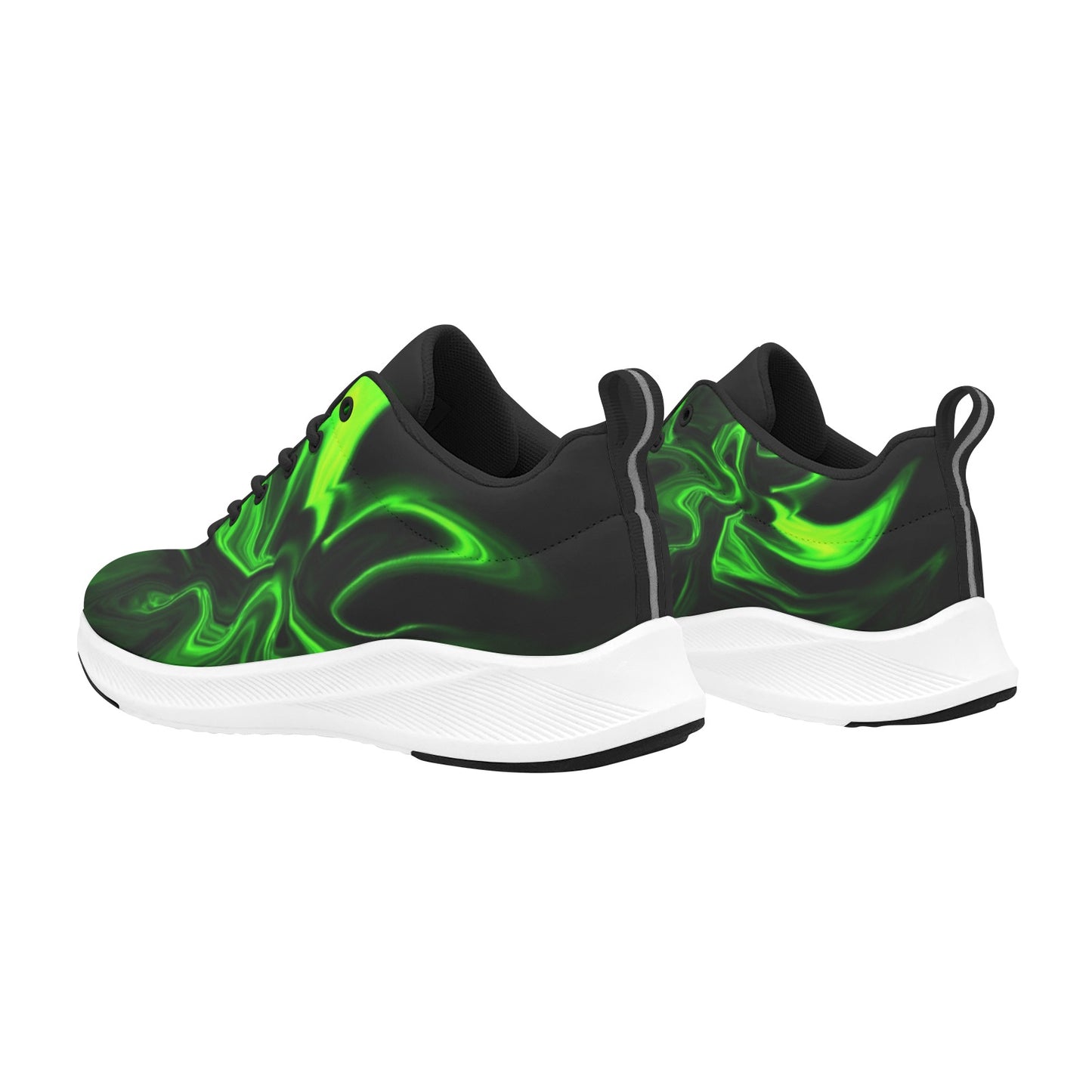 Green Flickering Flames Women's Running Shoes Athletic Footwear Sports