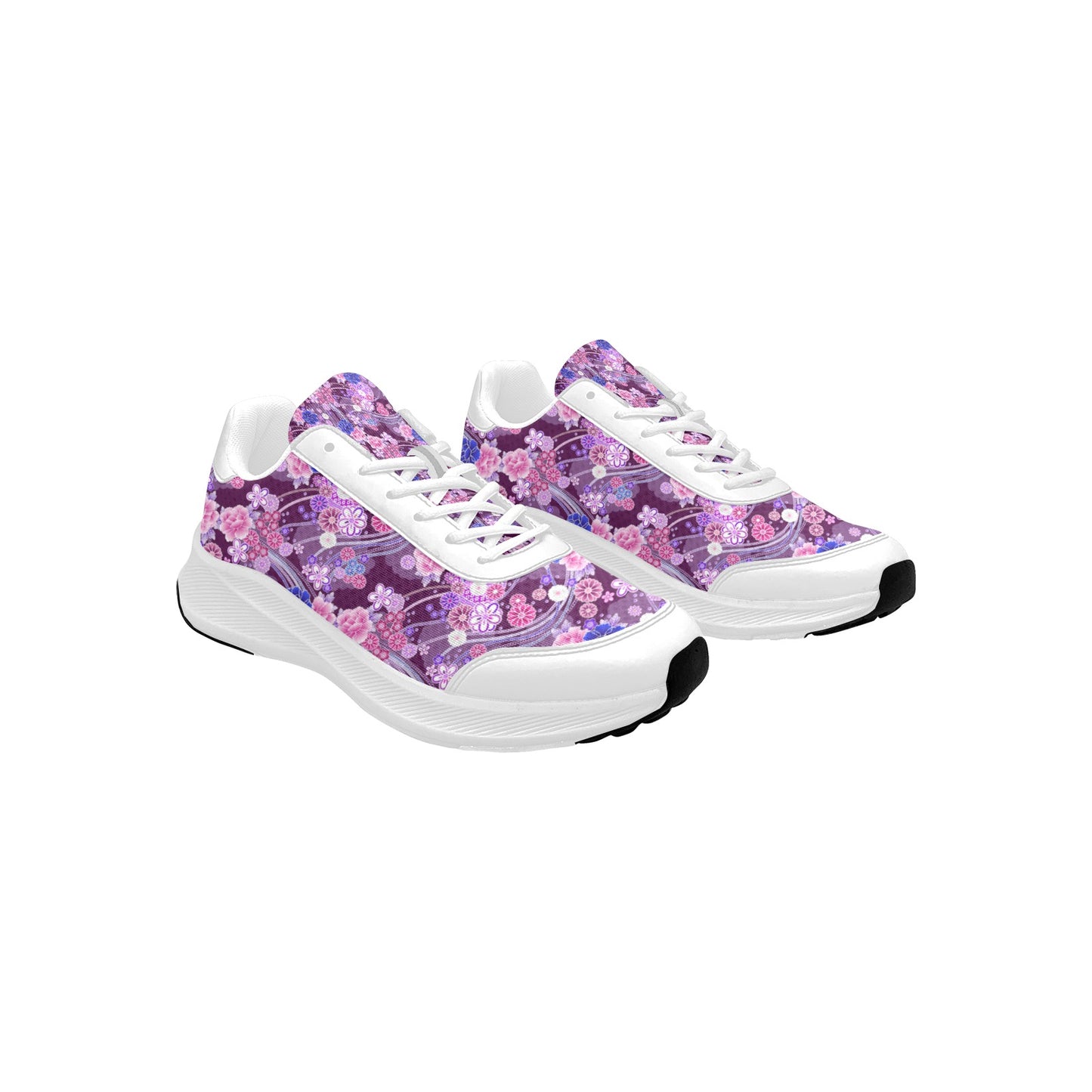 Pink Lavender Floral Women's Mudguard Running Shoes Athletic Footwear