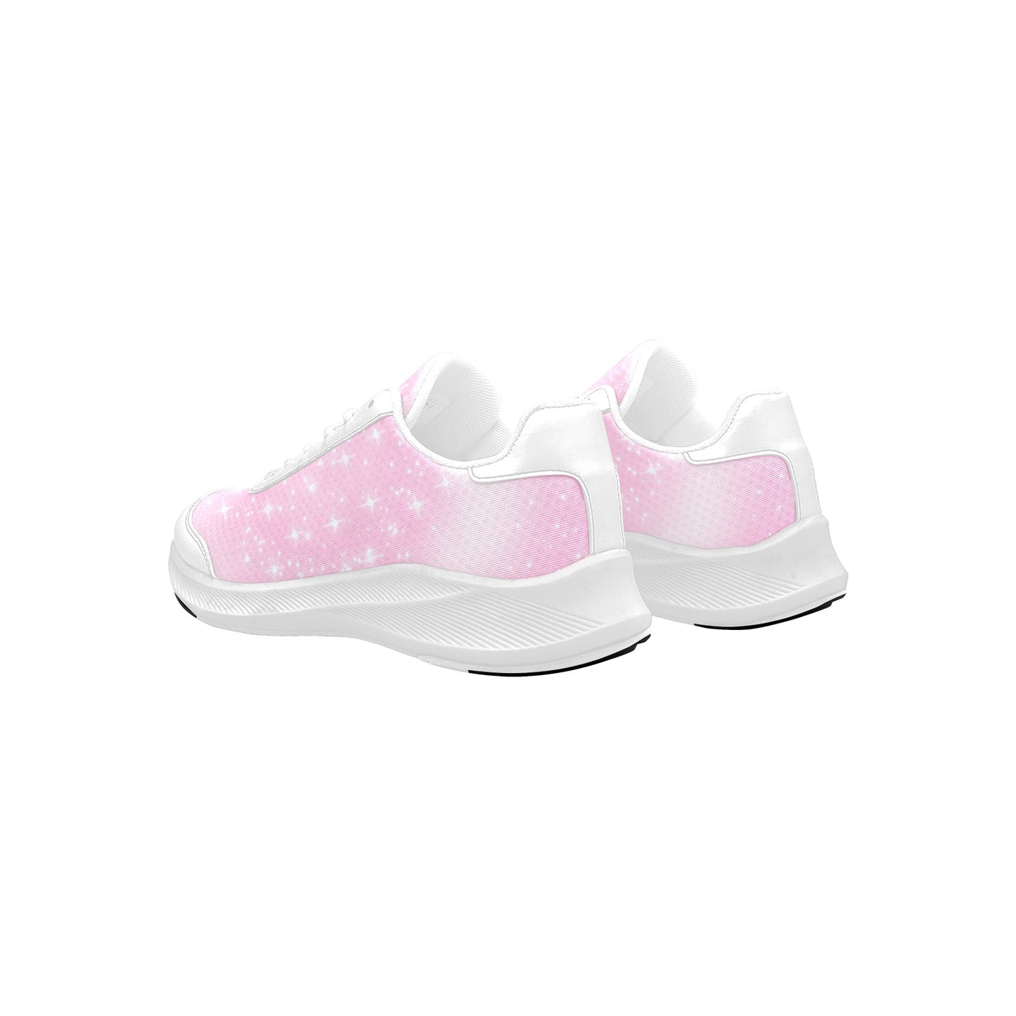 Women's White Swirling Stars Mudguard Running Shoes Athletic Sport