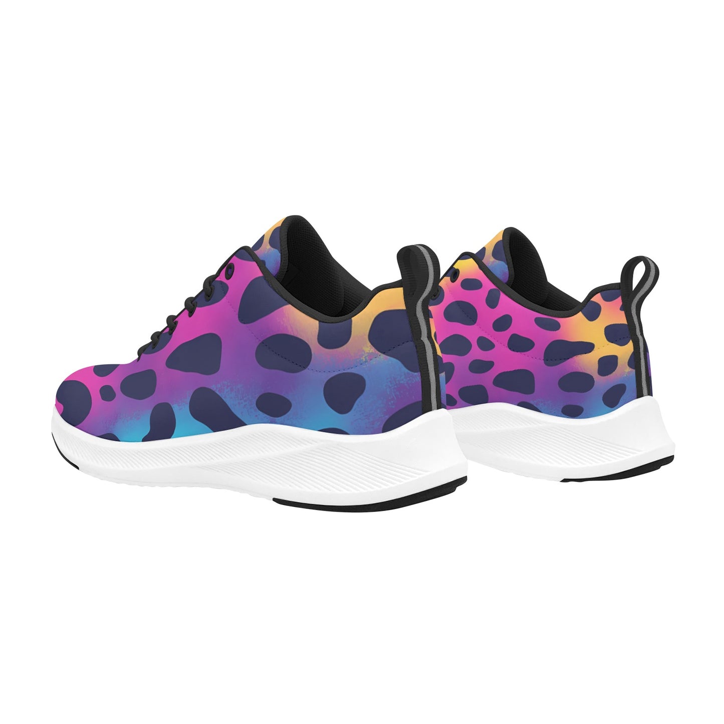 Rainbow Colored Leopard Print Women's Running Shoes Athletic Footwear