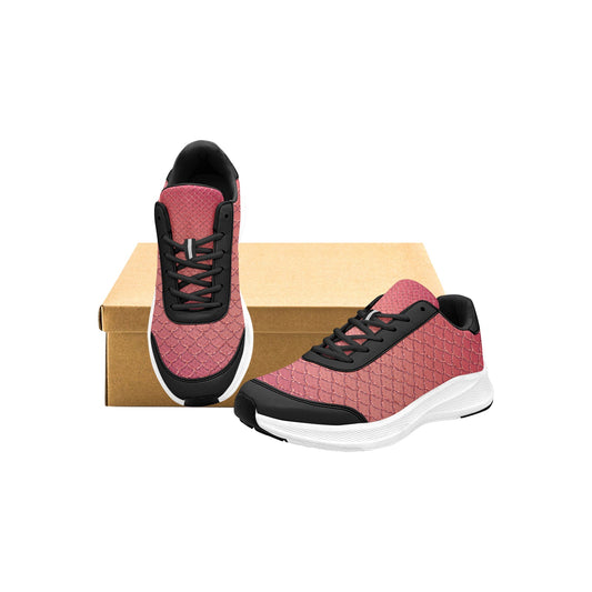 Magenta Gold Scallops Print Women's Mudguard Running Shoes Athletic