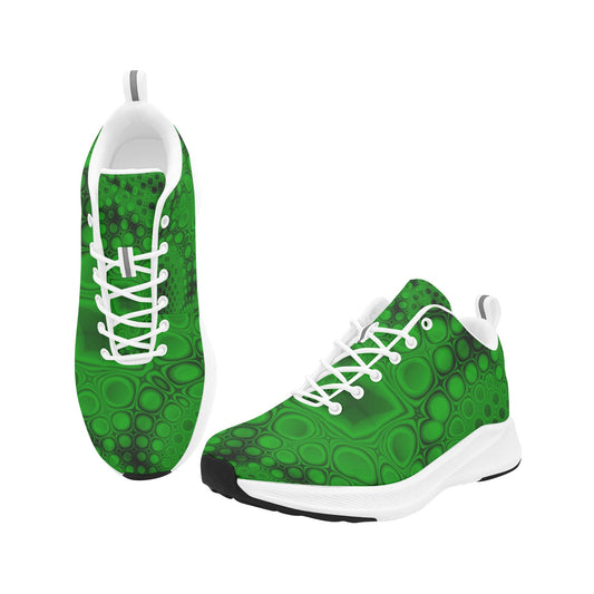 Green Black Snakeskin Print Women's Running Shoes Athletic Footwear