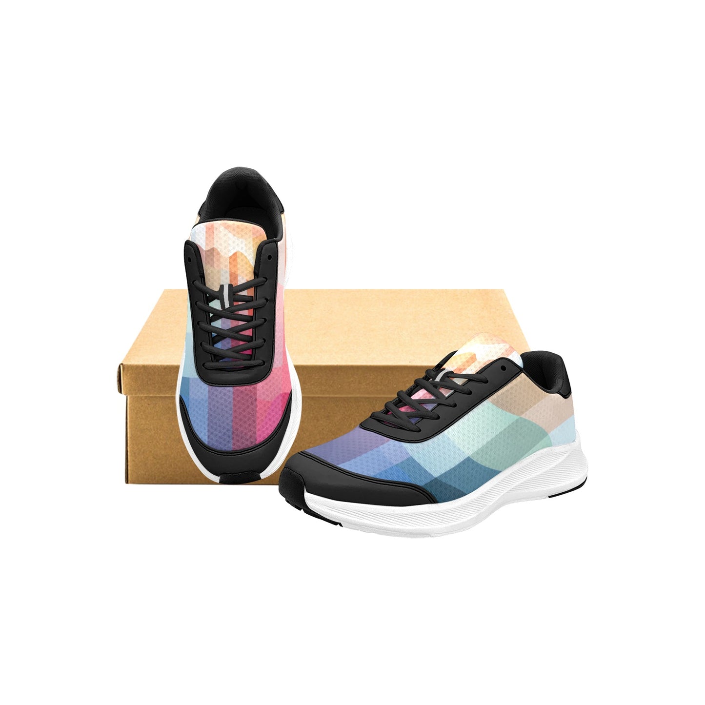 Vibrant Colors Interlocked Women's Mudguard Running Shoes Athletic