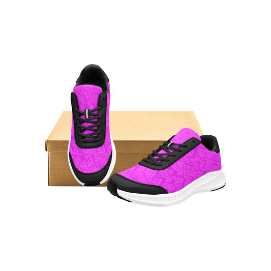 Women's Hot Pink Triangles Mudguard Running Shoes Athletic Sport