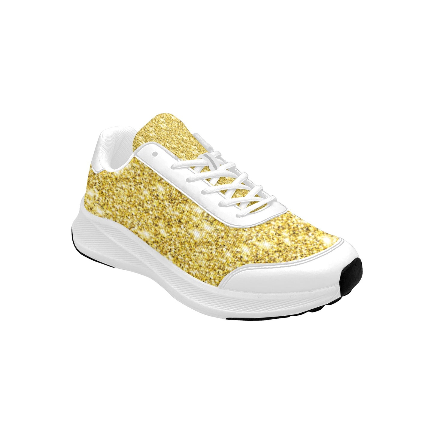 Yellow White Glitter Women's Mudguard Running Shoes Athletic Footwear