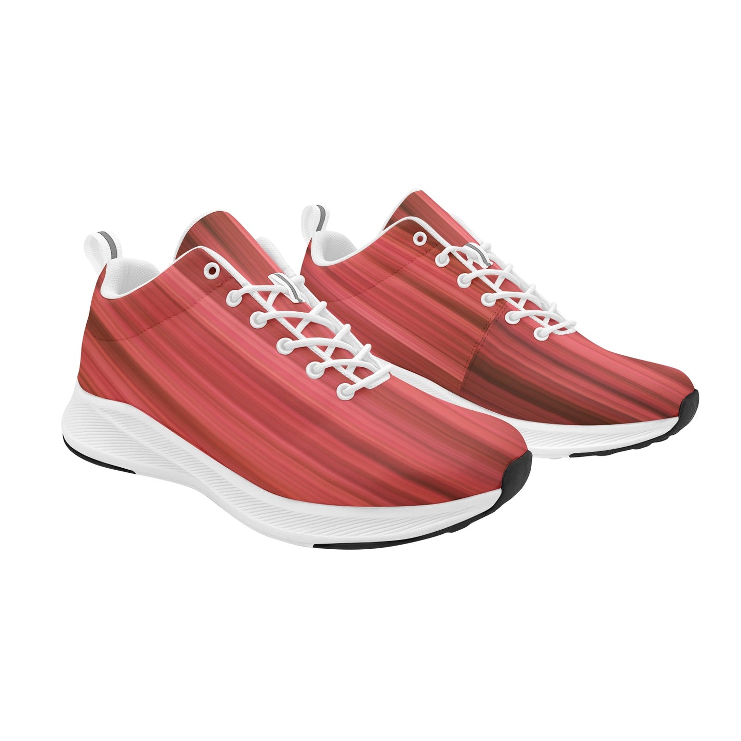 Women's Red Amber Striped Running Shoes Athletic Sneakers Footwear