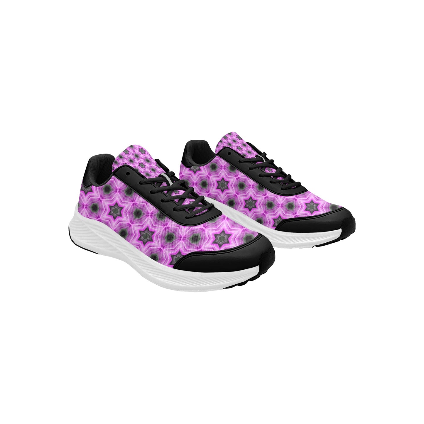Black Pink Stars Women's Mudguard Running Shoes Athletic Footwear