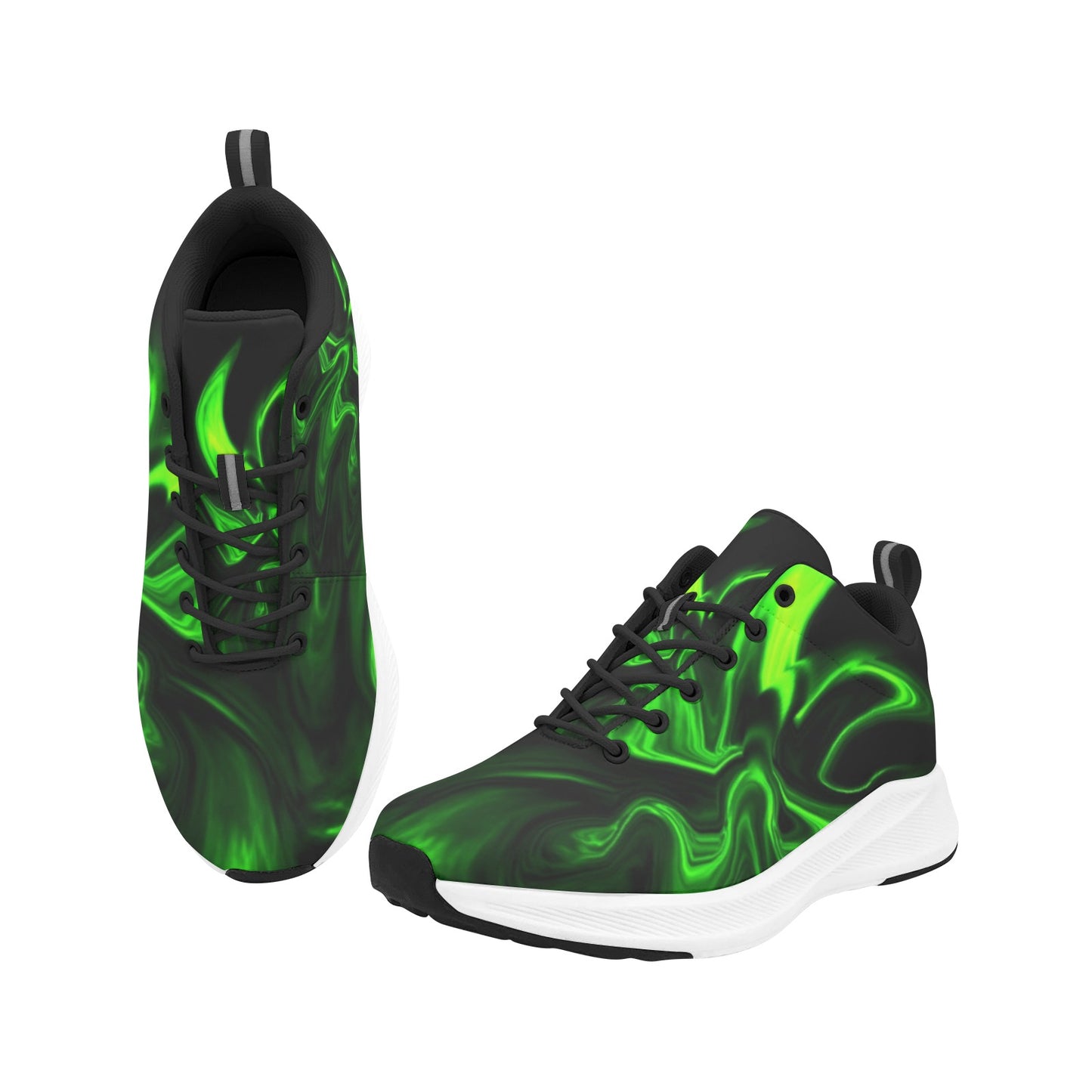 Green Flickering Flames Women's Running Shoes Athletic Footwear Sports