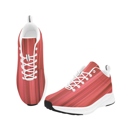 Women's Red Amber Striped Running Shoes Athletic Sneakers Footwear