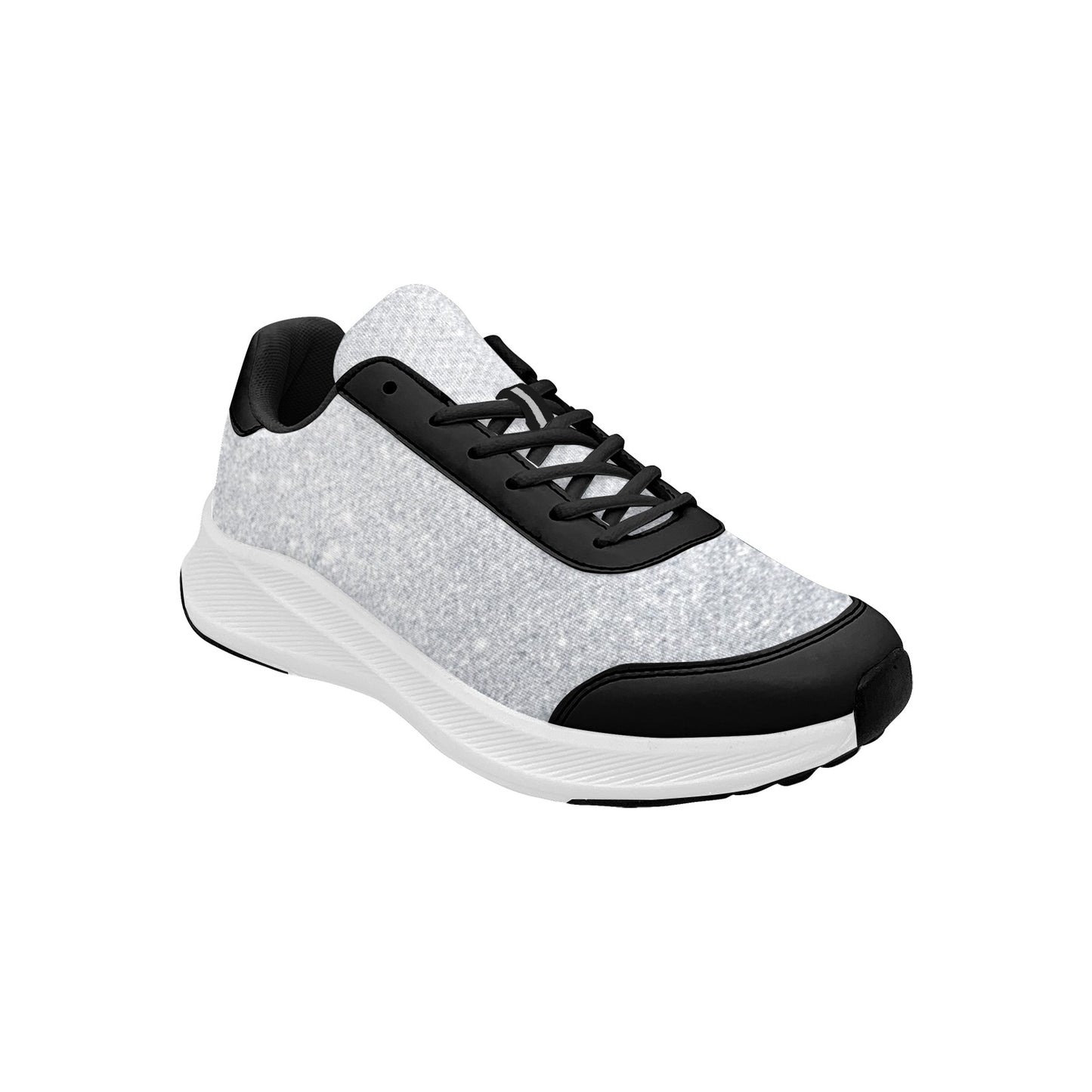 Silver Glitter Print Women's Mudguard Running Shoes Athletic Footwear