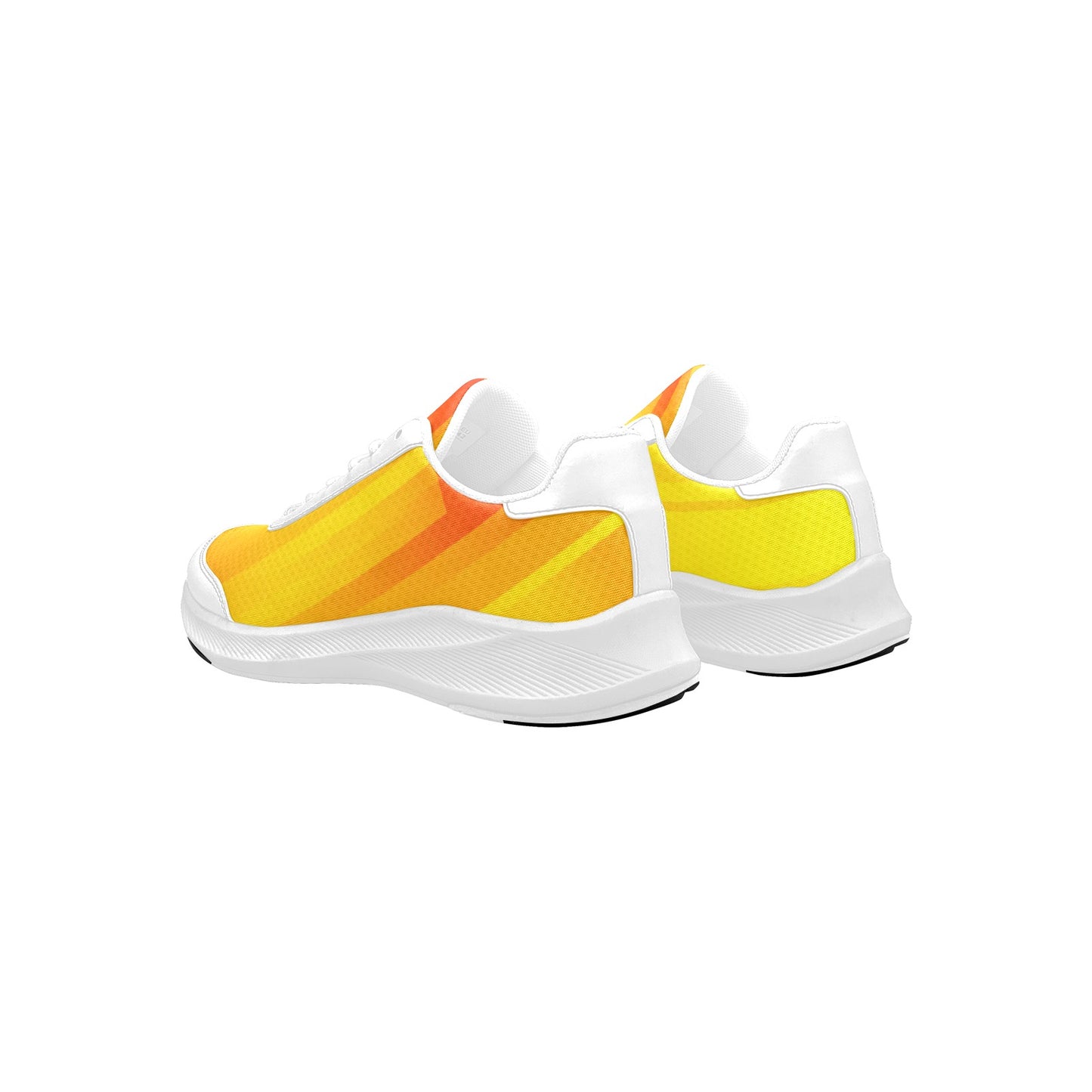 Women's Mudguard Running Shoes Red Yellow Striped Athletic Footwear