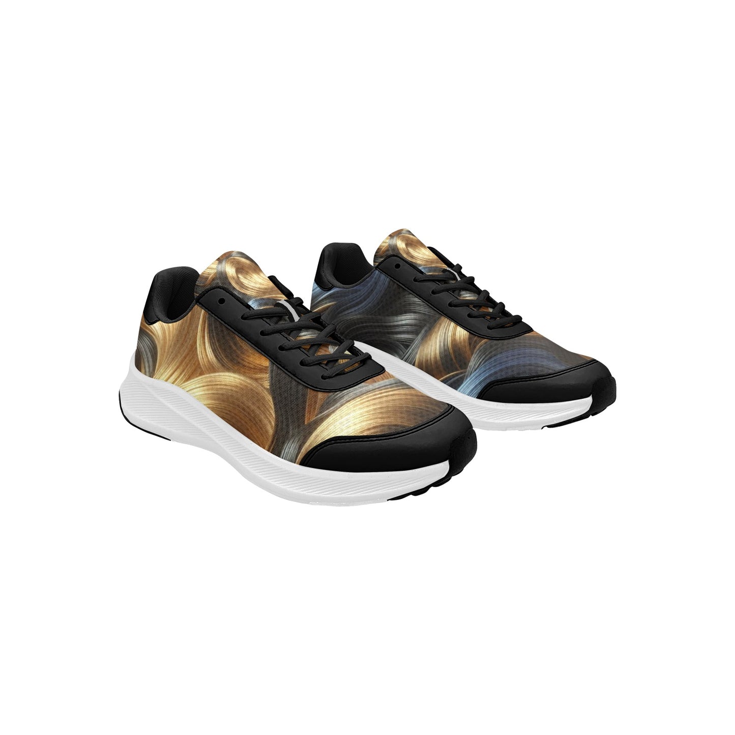 Black Gold Entanglement Women's Mudguard Running Shoes Athletic Gear