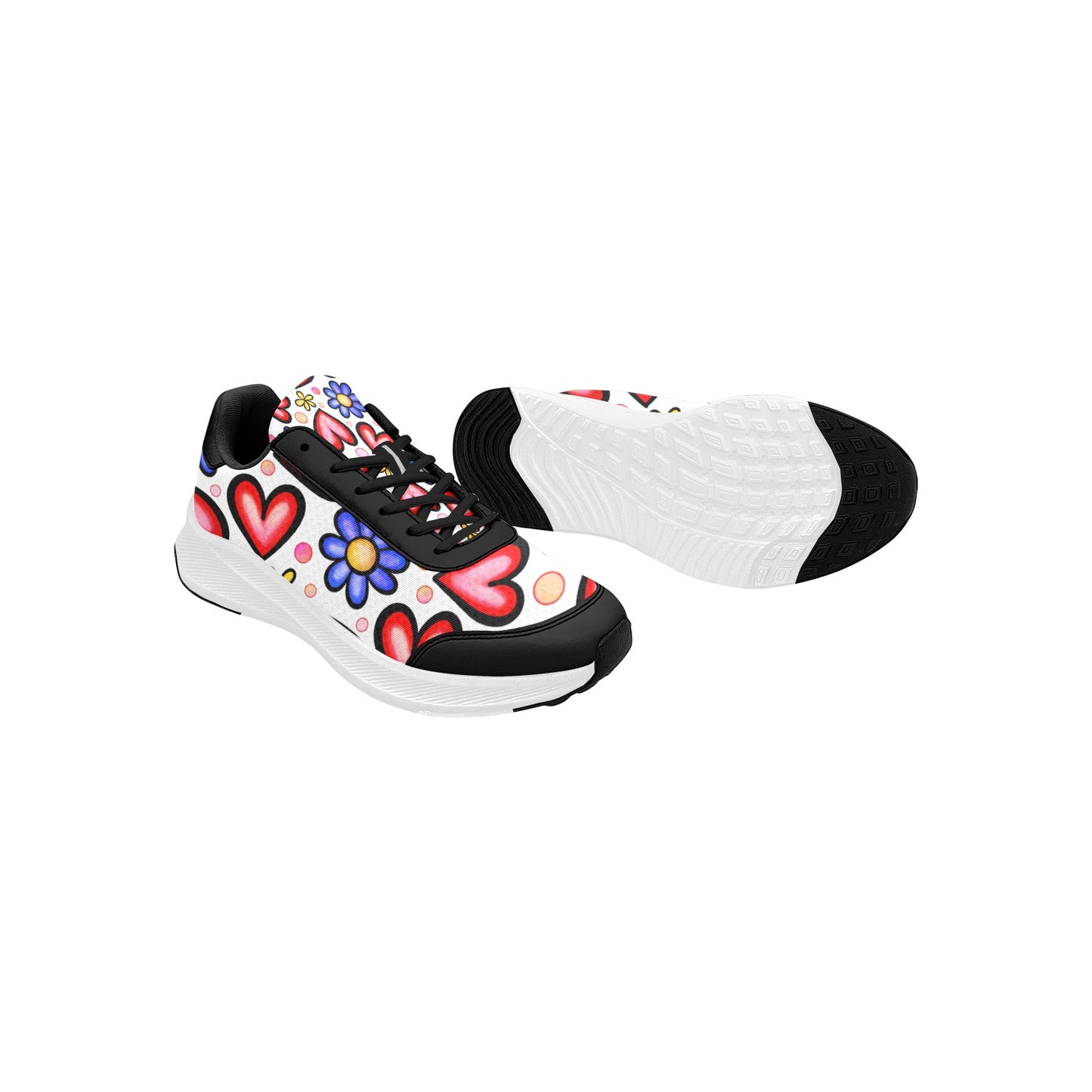 Hearts Flowers Women's Mudguard Running Shoes Athletic Footwear