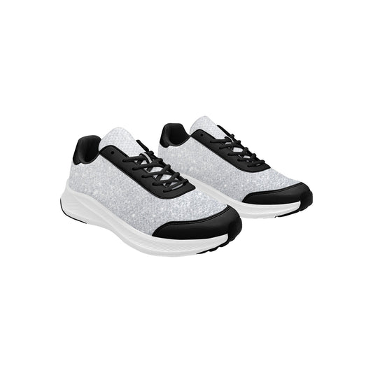 Silver Glitter Print Women's Mudguard Running Shoes Athletic Footwear