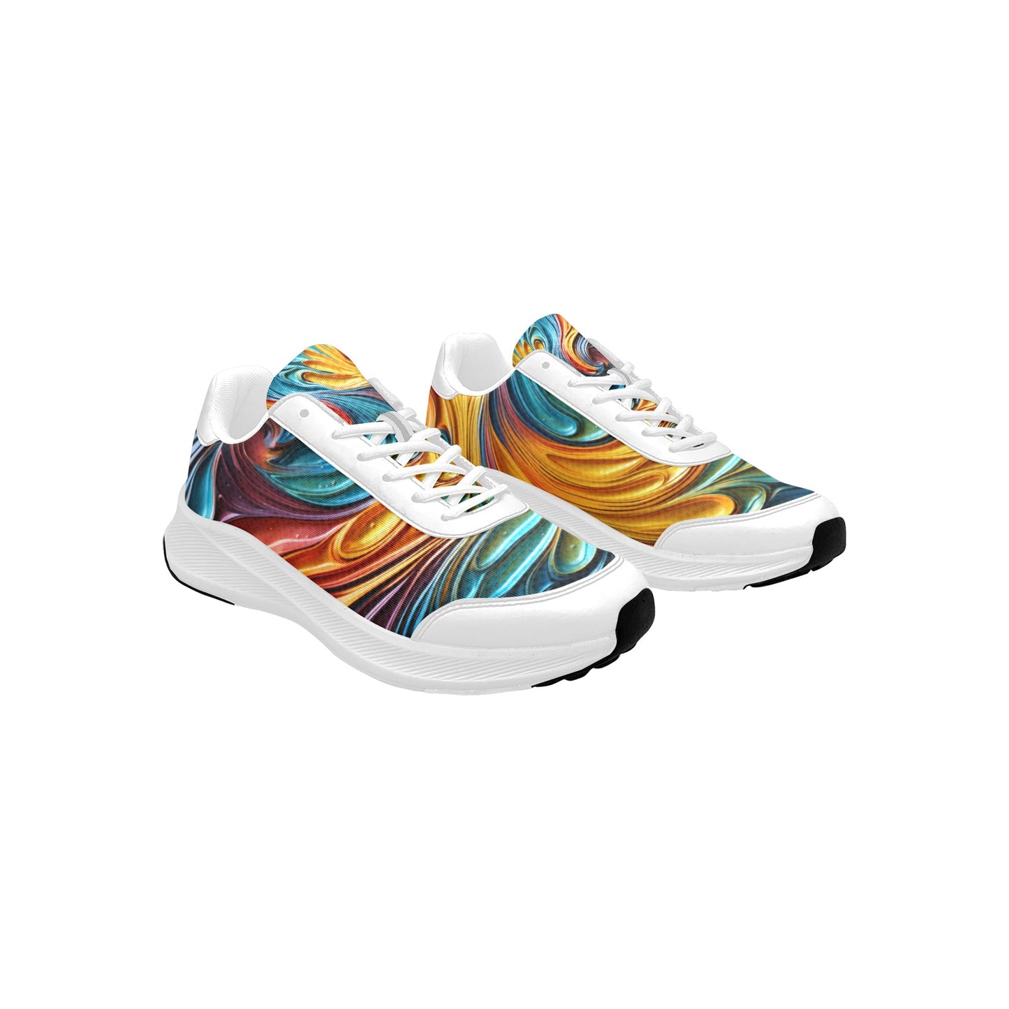 Colorful Metallic Paint Patterns Women's Mudguard Running Shoes