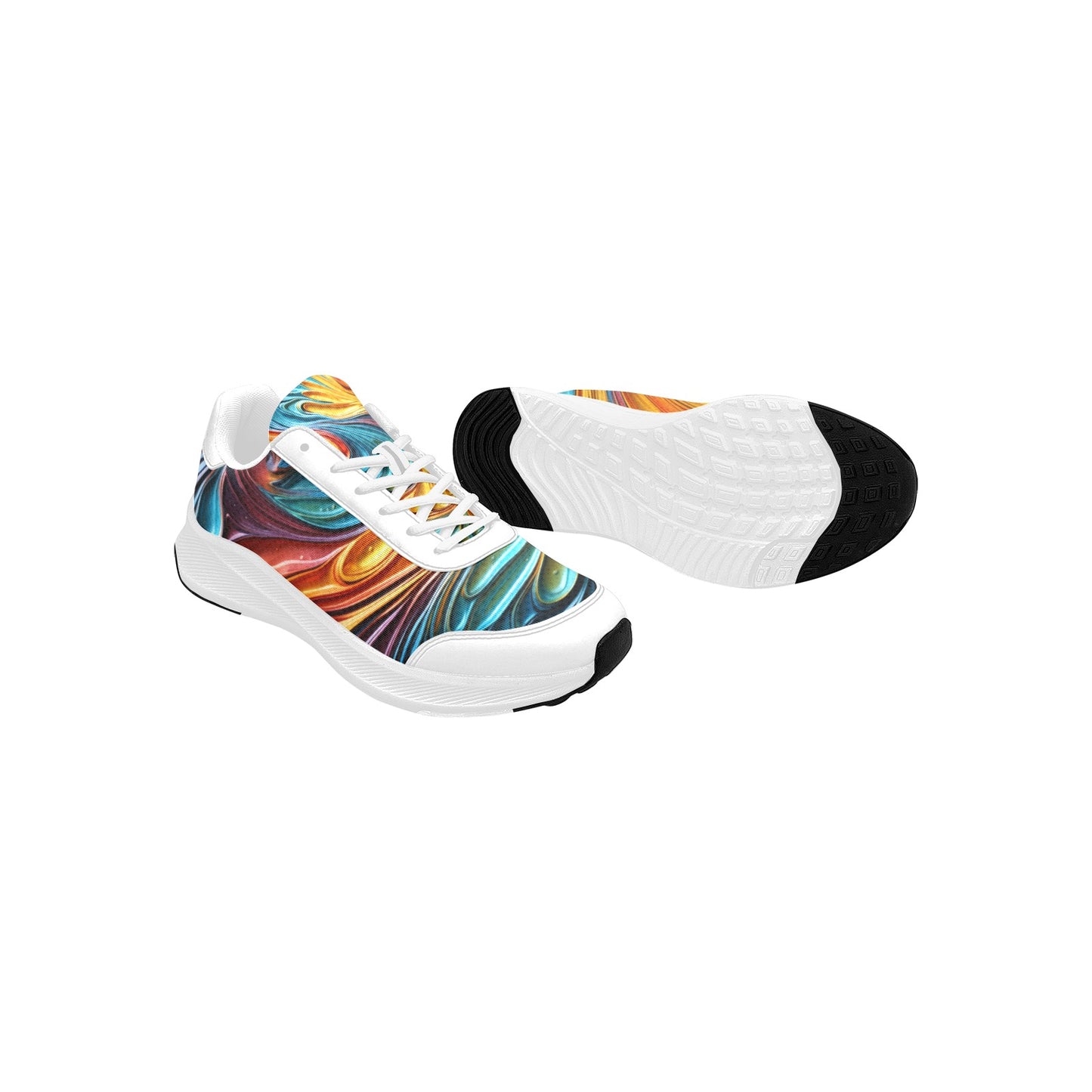 Colorful Metallic Paint Patterns Women's Mudguard Running Shoes