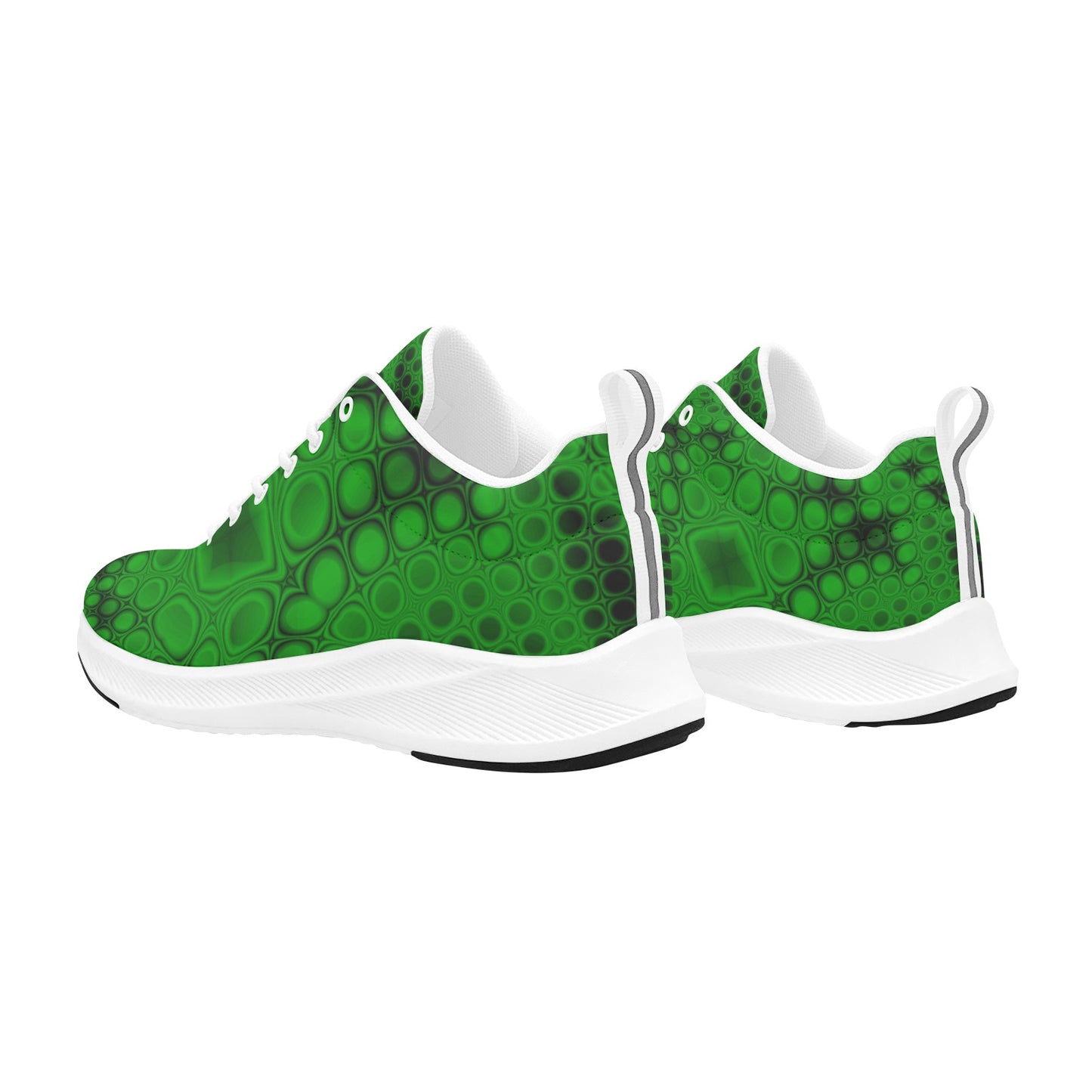 Green Black Snakeskin Print Women's Running Shoes Athletic Footwear