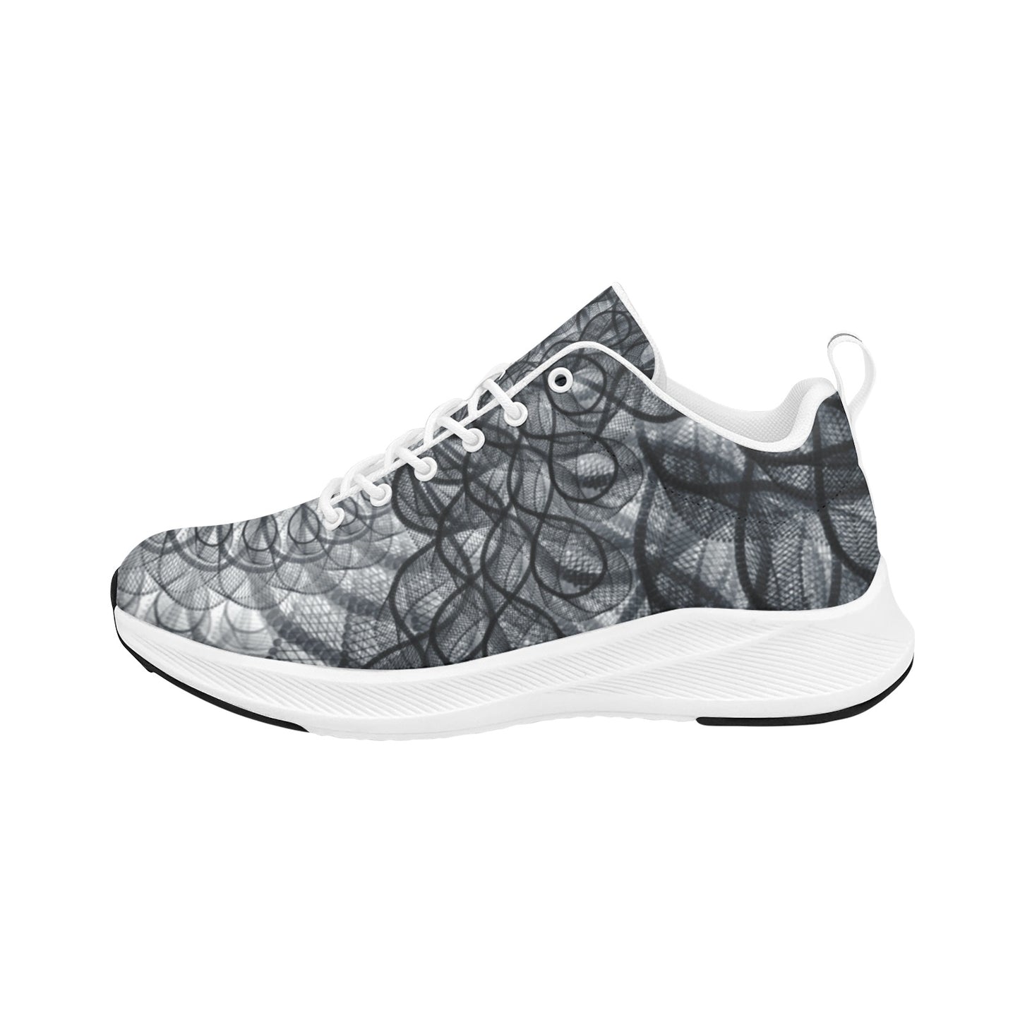 Black Fishnet Swirls Women's Running Shoes Athletic Footwear