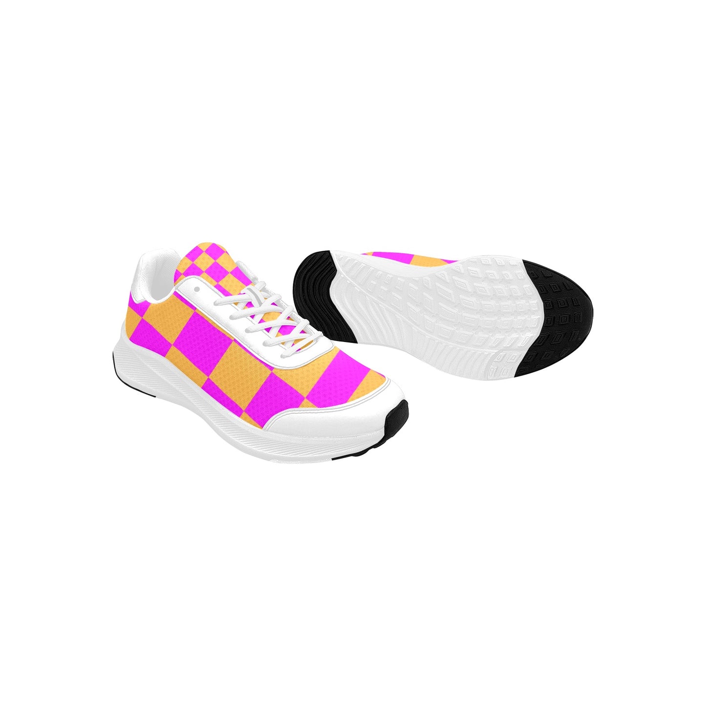 Women's Dark Yellow Pink Mudguard Running Shoes Athletic Footwear