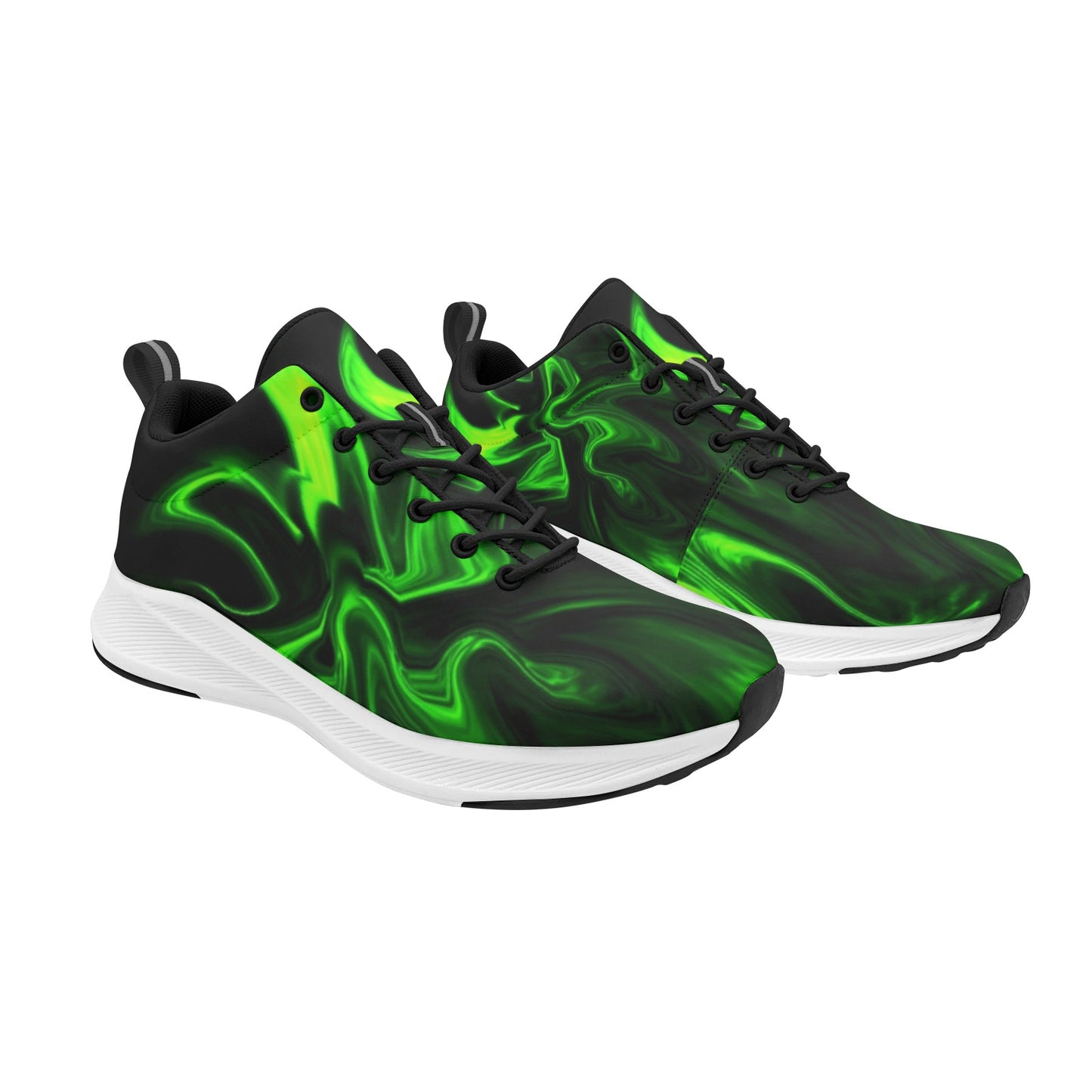 Green Flickering Flames Women's Running Shoes Athletic Footwear Sports