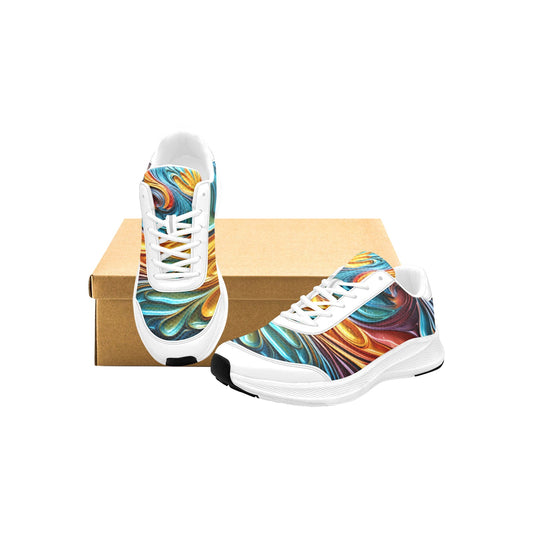Colorful Metallic Paint Patterns Women's Mudguard Running Shoes