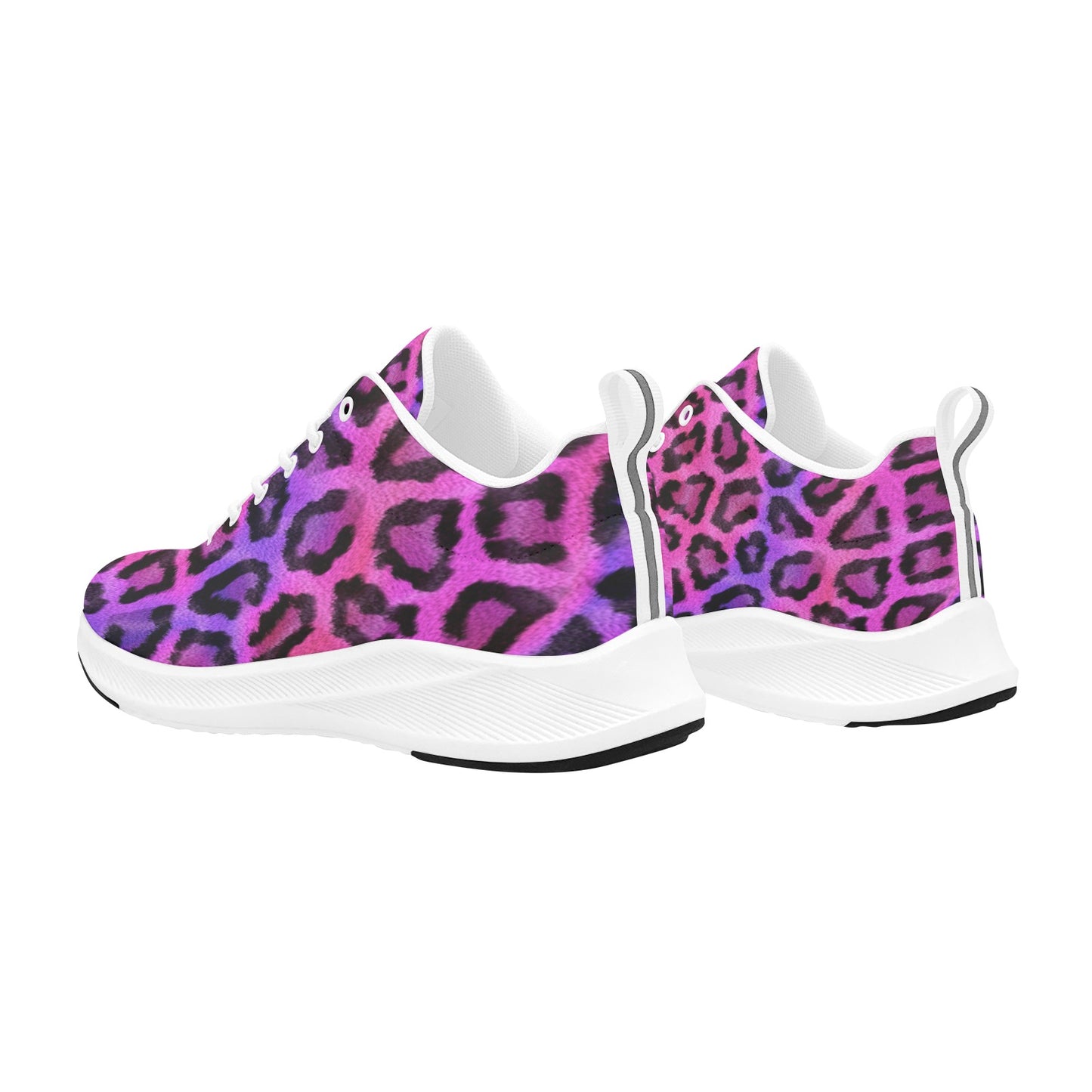 Pink Black Leopard Skin Print Women's Running Shoes Athletic Footwear