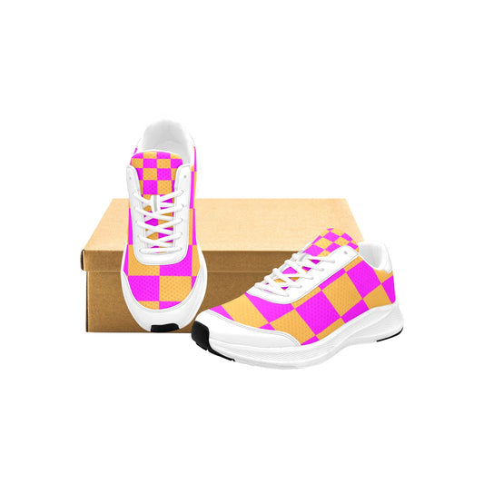 Women's Dark Yellow Pink Mudguard Running Shoes Athletic Footwear