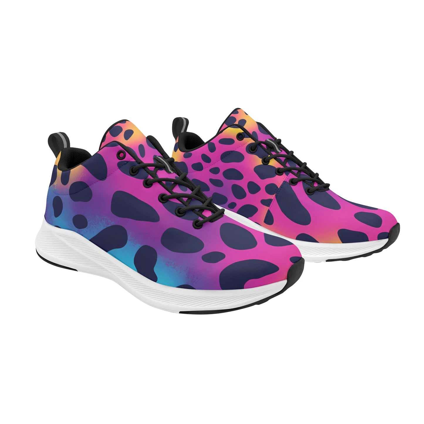 Rainbow Colored Leopard Print Women's Running Shoes Athletic Footwear