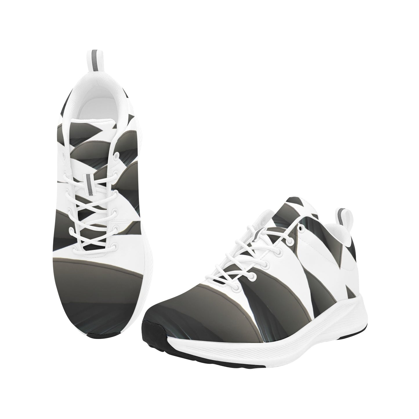 Black White Rolling Hills Women's Running Shoes Athletic Sneakers
