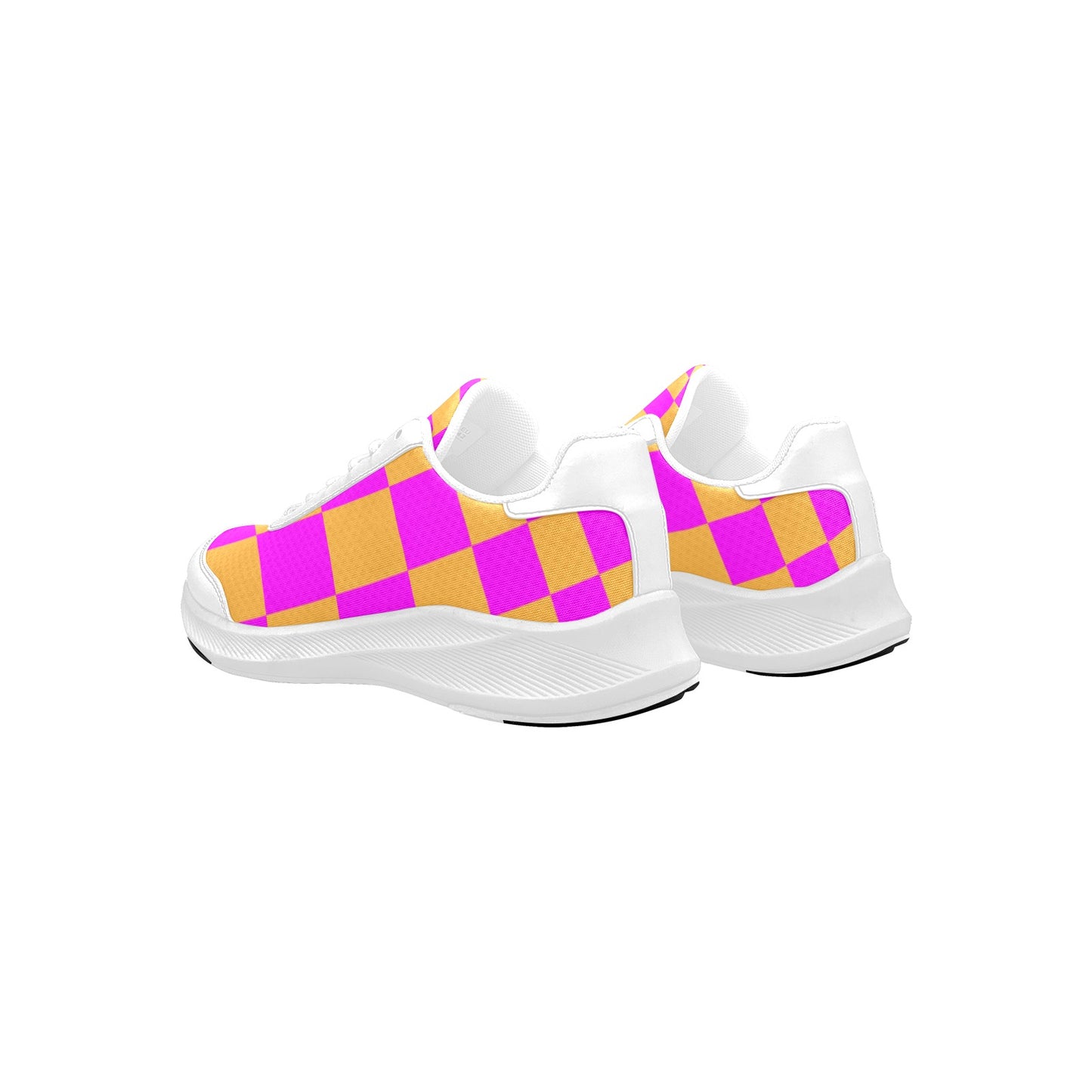 Women's Dark Yellow Pink Mudguard Running Shoes Athletic Footwear