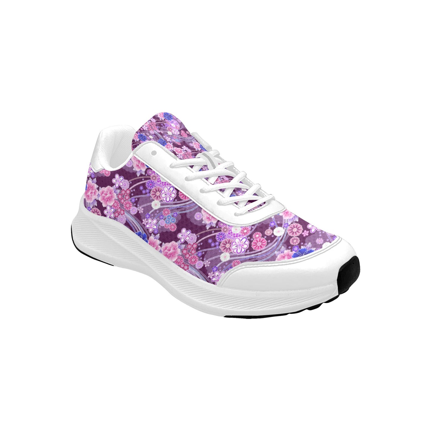 Pink Lavender Floral Women's Mudguard Running Shoes Athletic Footwear