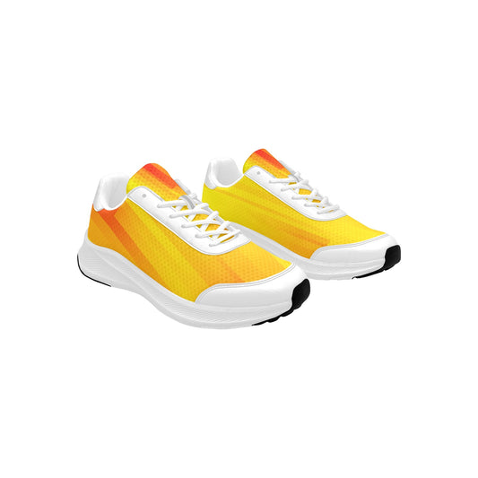 Women's Mudguard Running Shoes Red Yellow Striped Athletic Footwear
