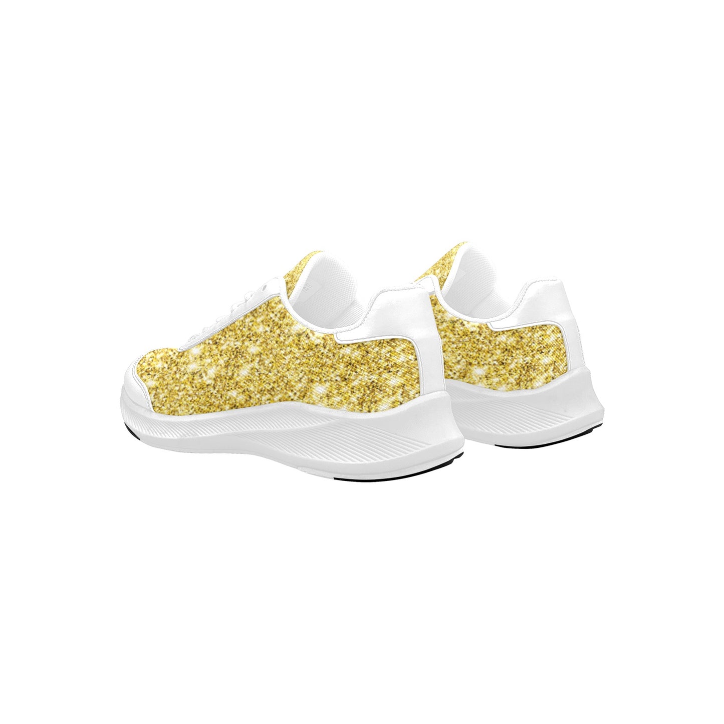 Yellow White Glitter Women's Mudguard Running Shoes Athletic Footwear